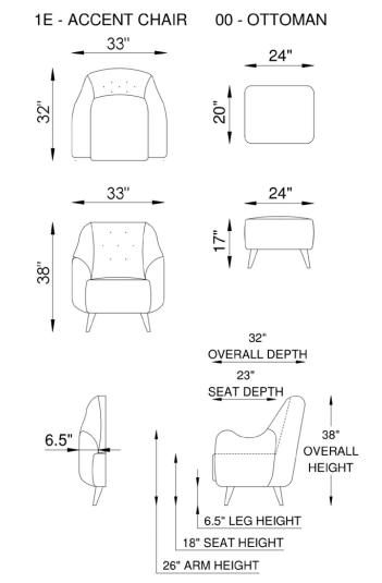 Eleanor Rigby Molly 1E Accent Chair