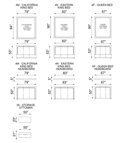 Eleanor Rigby Granada 4P Queen Bed