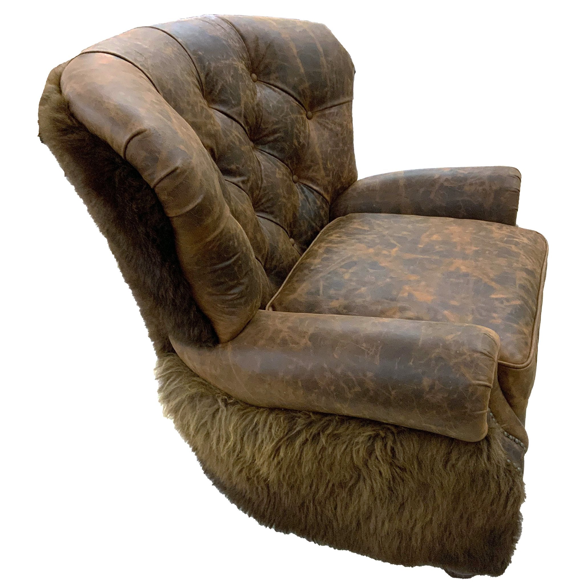 Yellowstone Buffalo Curved tufted Chair