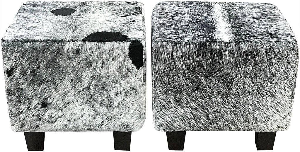 Cowhide Cube Longhorn Black & White Speckle