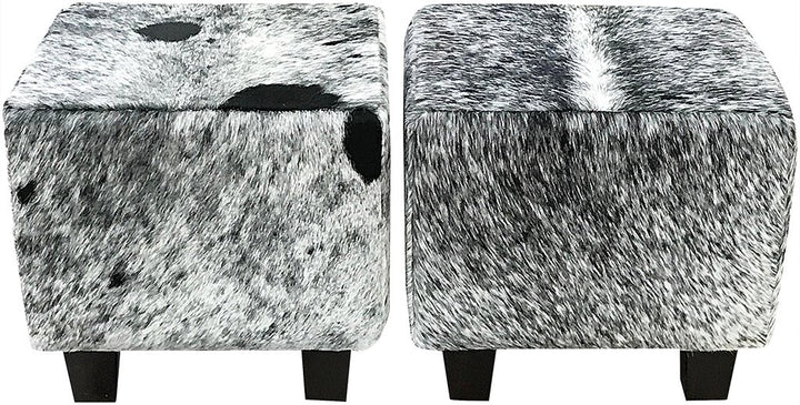Cowhide Cube Longhorn Black & White Speckle