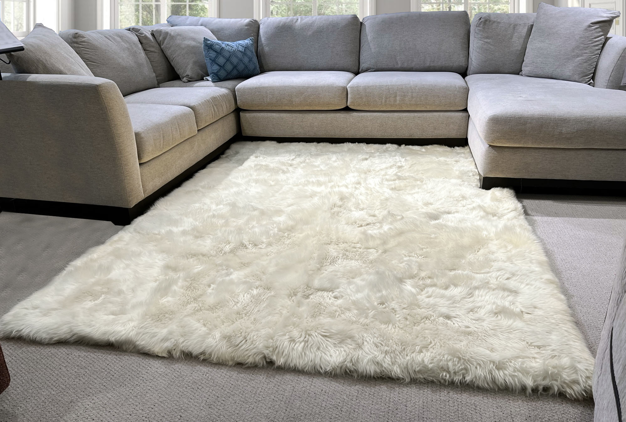 White New Zealand Sheepskin Area Rug 8' x 11.5' by Hudson Hides