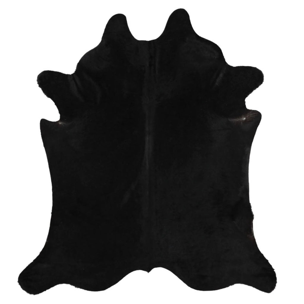 Solid Black Brazilian Cowhide Rug