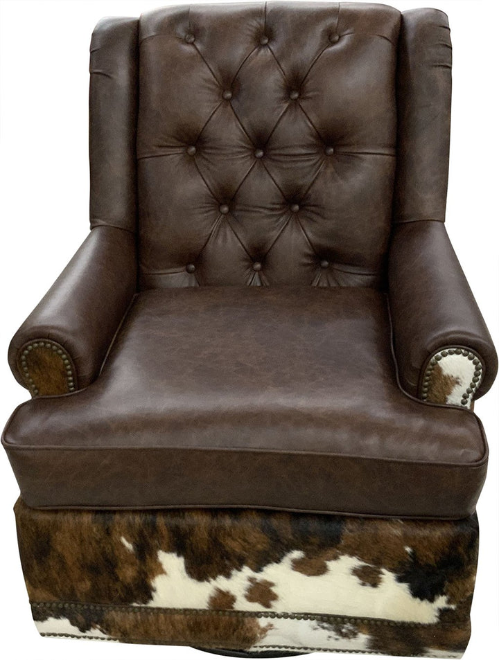Split Rail Tallback Swivel Glider
