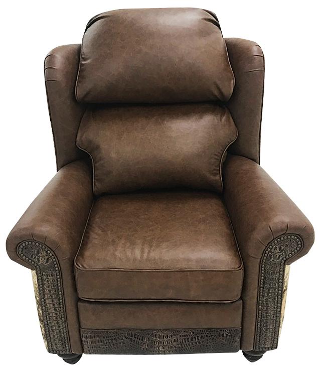 Rustic Cowhide & Crocodile Recliner