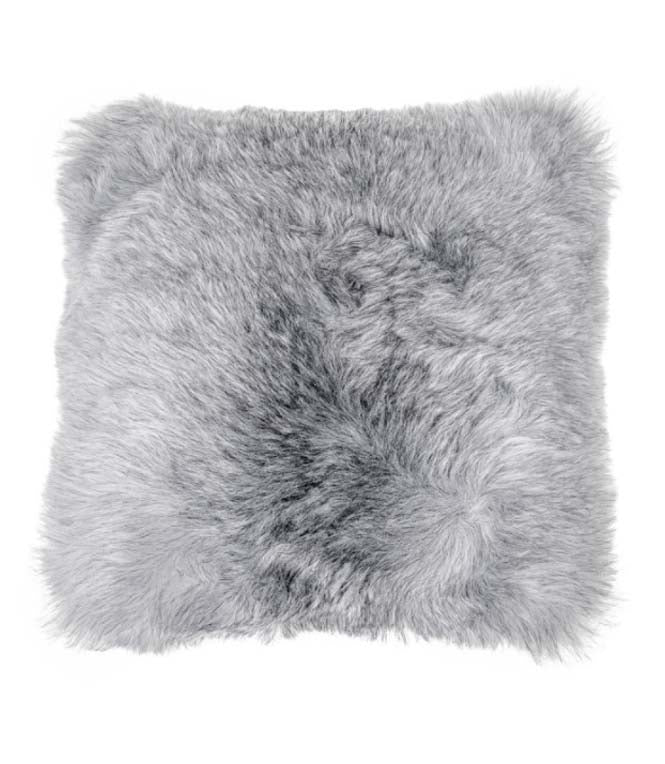 Grey New Zealand Sheepskin Pillow 16"x16" Single Sided by Hudson Hides