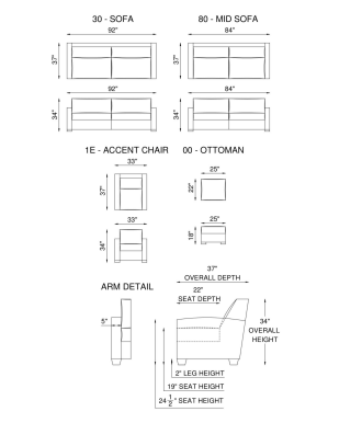 Eleanor Rigby Ascot 1E Accent Chair