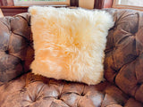 Cream New Zealand Sheepskin Pillow 16"x16" Single Sided by Hudson Hides