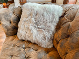 Grey New Zealand Sheepskin Pillow 20"x20" Single Sided by Hudson Hides