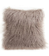 Taupe Tibetan Lamb Single Sided Pillow 20" x 20" by Hudson Hides