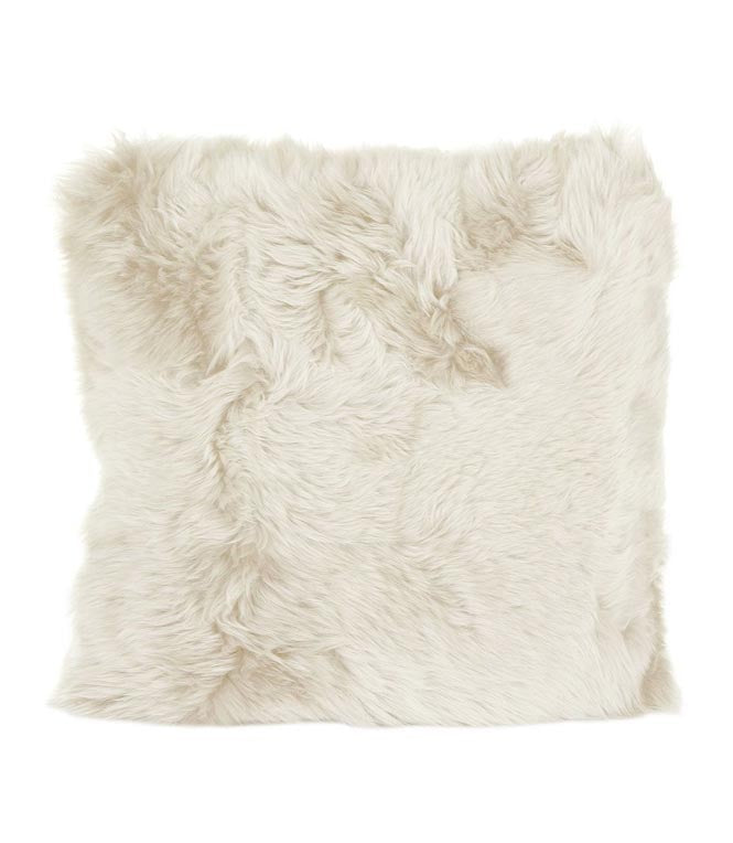 White New Zealand Sheepskin Pillow 16"x16" Single Sided by Hudson Hides