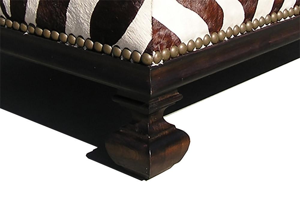 Custom Zebra Cowhide Ottoman